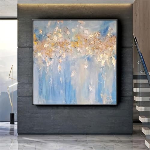 Póster nórdico de hojas de oro sobre lienzo para dar luminosidad y elegancia a la sala