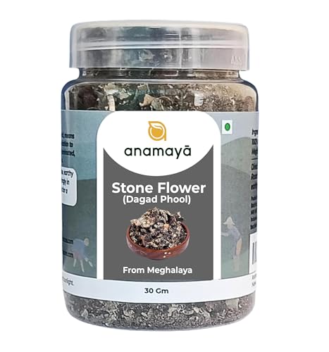 anamaya Kalpasi Stone Flower Spice, Indian Spices for cooking, Dagad Phool, Parmotrema perlatum, Rock Flower Stone, Patthar Ke Phool, Biryani Flower Spice, 25 g Pack of 1