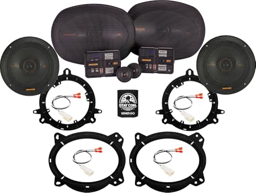 KICKER Front and Rear Door 6x9 & 6.5 Speakers Kit for Toyota 4Runner 03-24 Upgrade Kit - 2 Pairs of KS Series 6x9 and 6 1/2 Inch Speakers with Adapters and Harnesses - 51KSS6904 & 51KSC6504