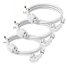 FIRMERST 1875W Flat Plug Extension Cord 3 Feet, 14 AWG 3 Prong Grounded, White (UL Listed, 3 Pack)