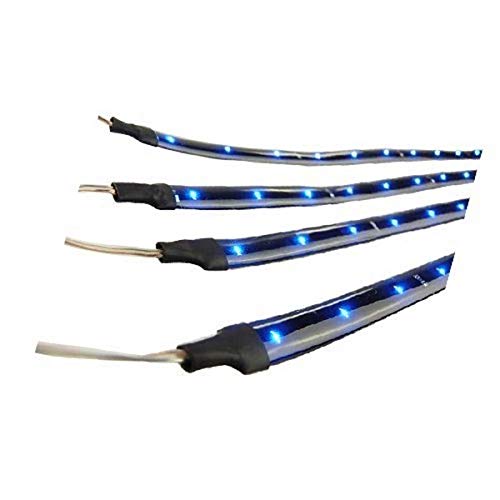 Tira LED azul impermeable 4 x 12" para auto y camión miniatura 4