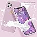 Wirvyuer for iPhone 13 Pro Case Cute Slim Shockproof Phone Case with Wireless Charging Support and Protection, Purple