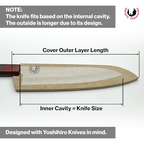 Yoshihiro Magnetic Oak Wood Saya Cover Blade Protector for Gyuto Knife 8.25 IN (210mm) by Yoshihiro - Image 4