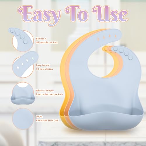 CHCC Silicone Baby Feeding Set 21 Pcs, Baby Led Weaning Supplies, Baby Feeding Supplies Set BPA Free, Essentials for Newborn Gift Mixed by CHCC - Image 4