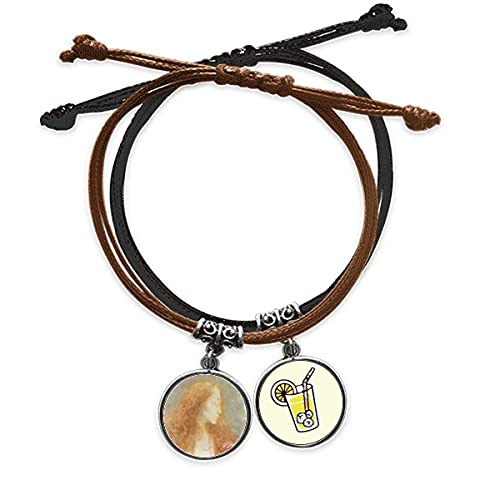 Peinture à l'huile bracelet corde main un cadeau unique plein de poésie