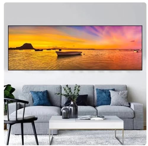Broderie Diamant Grand Format 120x60cm de Paysage de Lac