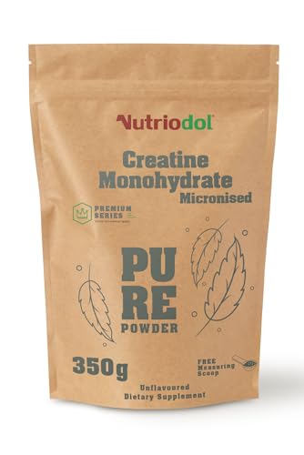 Nutriodol Creatine Monohydrate Powder | Selected Premium Micronised Quality | Pre-Workout & Post-Workout Supplement for Muscle Performance & Recovery. (Unflavoured 350g)