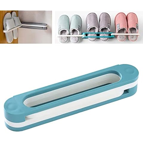 Tykoo Slippers Rack Hanging Shoe Organizers,3 in 1 Folding Holder Shoes Hanger Wall Mounted Shoe and Bathroom Towel Organizer Rack (pink) Cover