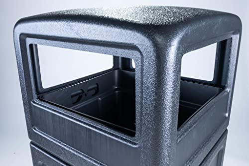 Commercial Zone-73290199 Polytec 42 Gallon Square Waste Container With Dome Lid Color: Black #TOP1