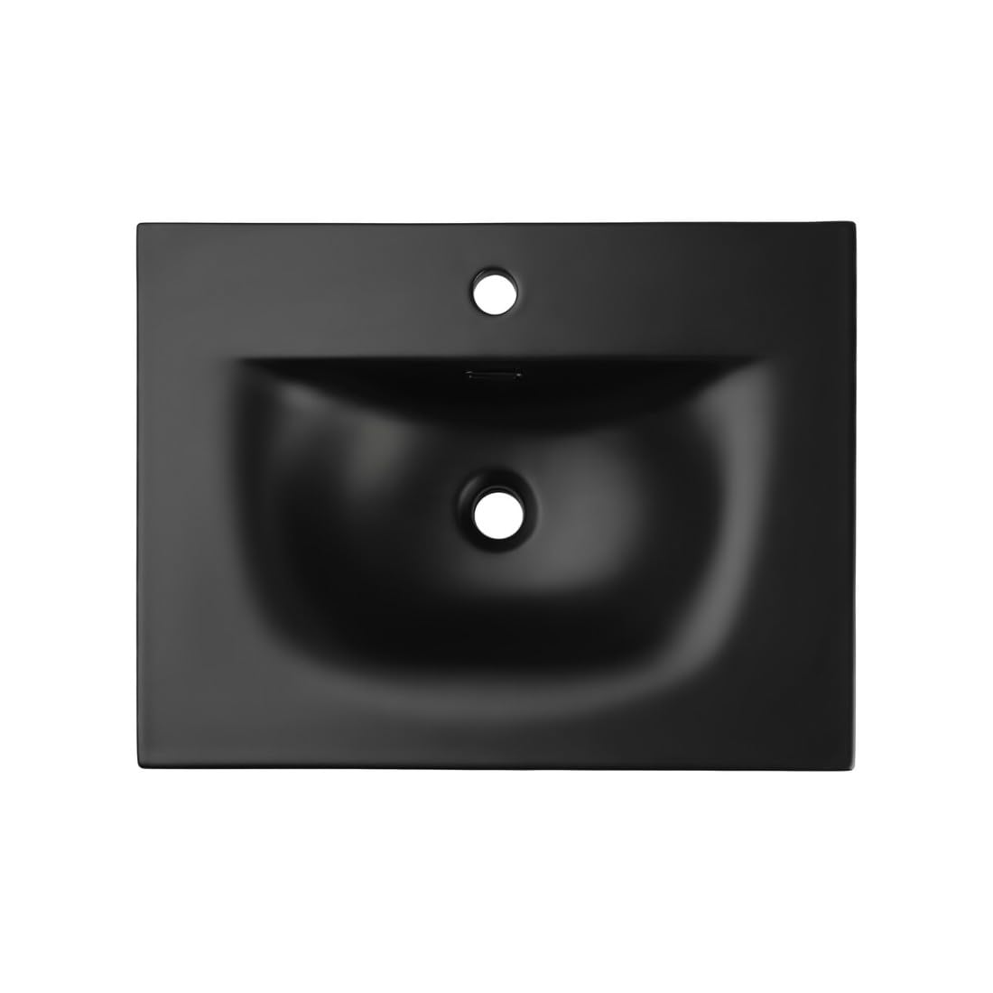 Meublorama - Lavabo empotrado (60 cm, cerámica), color negro mate