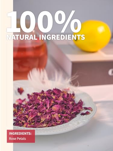 Image of TeeLux Rose Petals Tea, Food Grade Dried Rose Flowers, Caffeine Free 2.82oz