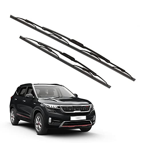 Image of Kylo Windshield Wiper for Seltos /Conventional and Traditional Metal Type Windshield Water Repellency Scratch Proof Metal Wiper Blades Suitable for Seltos (Driver Side - 26 inch, Passenger Side - 16 inch)