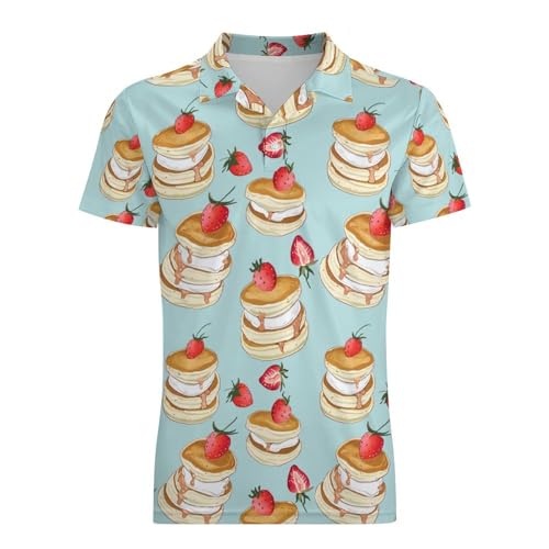 Boys' Classic Polo Shirts Short Sleeve Moisture-Wicking Golf & Tennis Shirts for Youth Teens Cute Strawberry Pancakes4