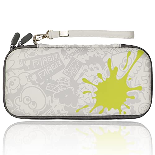 Funda Splatoon 3 Compatible con Nintendo Switch y Switch OLED, Accesorios de Interruptor con 10 Cartuchos de Juego, Funda Protectora de Viaje de Carcasa Dura para Consola Switch Cover