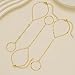 3PCS 14K Gold-Plated Hand Chain Bracelets for Women, Stack Bracelets Set Adjustable, Dainty Ring Bracelet Hand Chain
