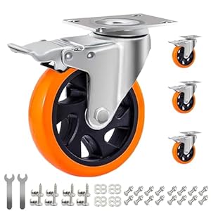 RRIUTO 125mm Heavy Duty Castor Set