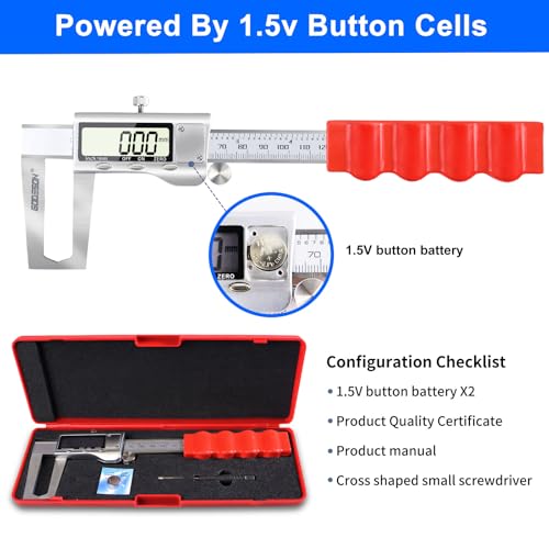 Image of GODESON Disc Brake Rotor Micrometer,Digital Caliper Measuring Tool for Disc Brake-6 Inch /150mm,Brake Measuring Tool wtih Caliper- Inch /Metric Conversion, Brake Caliper with Stainless Steel