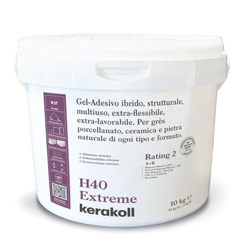 COLLA COLLANTE H40 EXTREME GEL ADESIVO IBRIDO SALDATUTTO BICOMPONENTE BIANCO KG.10 KERAKOLL