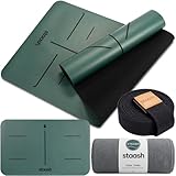 STAASH Kit Yoga Premium – Tapis PU & Caoutchouc Naturel + Serviette + Sangle + Hand Pad – Adhérence Ultime (Ultra Grip) & Qualité Studio Écologique (Vert olive)
