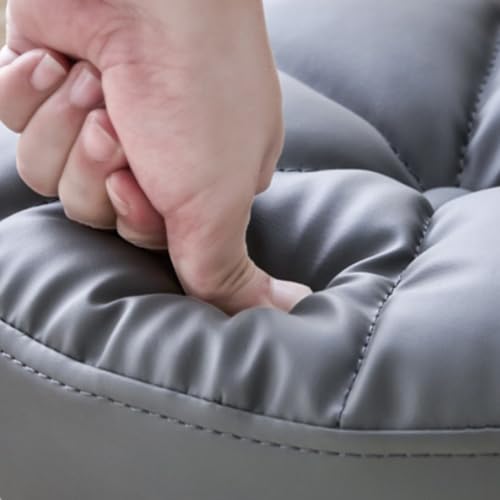 Siège en cuir PU bleu et tabouret bas à roulettes robuste - 7