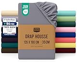 Drap-Housse En Microfibres Brossées - Ce drap-housse de luxe de 135 x 190 cm est fabriqué en microfibres brossées. Il est exceptionnellement doux, souple et confortable, et vous garde au chaud en hiver et au frais en été.
