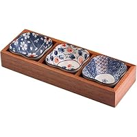 Amazon｜豆皿 小皿 セット 陶器 食器 寿司皿 セット仕切りトレー 木製