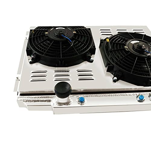 1967-1970 Ford Fairlane Falcon Mustang Ranchero Radiator, 1968-1970 Mercury Cougar 7.0L V8 Radiator, 3 Row Full Aluminium Radiator + 2 x 10 Inch Fans + Shroud + Thermostat Relay Kit by HKAUTOPART - Image 4