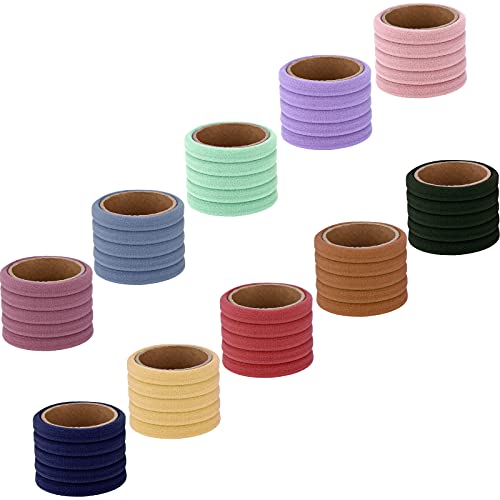 100Pcs Colorful Large Hair Ties, Cotton Hair Bands Seamless Ponytail Holders For Women, Hair Elastics, 10 Colors By Baoli #TOP3