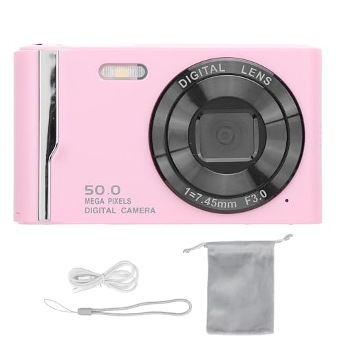 Fotocamera Digitale 4K 50MP per Fotografia Compatta retrò con Flash Zoom 16x Schermo LCD da 2.8 Pollici Anti-vibrazione Videocamera con Messa a Fuoco