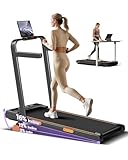 CURSOR Tapis de Marche Pliable Inclinable 16%, 10KM/H Tapis de Course Pliable Inclinable, avec Affichage LED, Télécommande, 3.0 HP Treadmill Walking Pad, Tapis de Marche Bureau, 159KG Max Charge