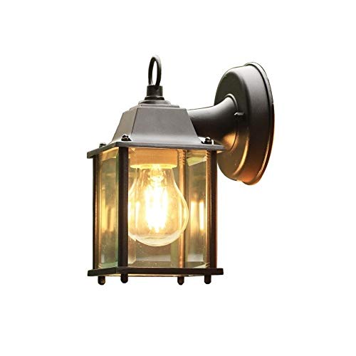 Sconce murale vintage lanterne extérieure étanche noire