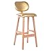 TRRE@ Sgabello da Bar Americano/Sedia in Legno massello/Schienale Sedia da scrivania (Colore : Dorato)