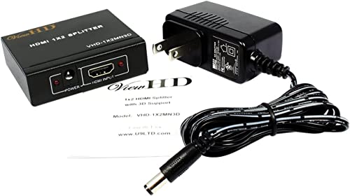 Viewhd 2 Port 1X2 Powered Hdmi 1 In 2 Out Mini Splitter For 1080P & 3D | Model: Vhd-1X2Mn3D #TOP2