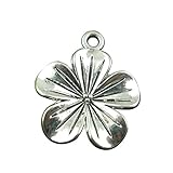 Housweety 20 PCs Silver Tone Lily Flower Charms Pendants Findings