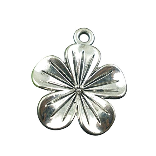 Aderiq Housweety 20 PCs Silver Tone Lily Flower Charms Pendants Findings