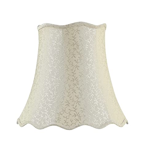 Image of Aspen Creative 30501 Transitional Scallop Bell Shape Spider Construction Lamp Shade in Light Beige, 16 inch Wide (10 inch x 16 inch x 15 inch)