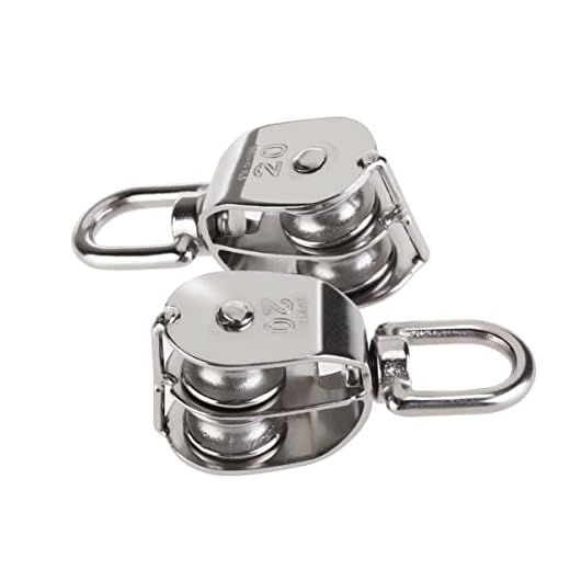 WINOMO 2pz Paranco doppio 304 Bozzello girevole Puleggia blocco in acciaio inox