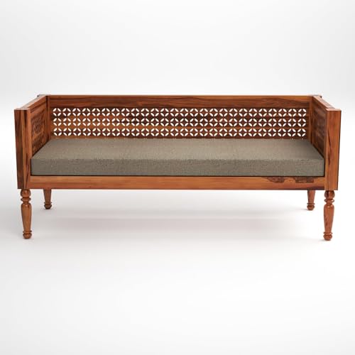 Image of Sheesham Solid Wood 7 Seater Sofa Set for Living Room(7 Seater) (Honey)