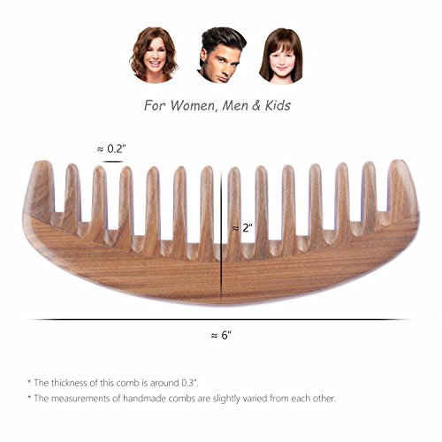 Breezelike Wide Tooth Hair Comb - Natural Detangling Wooden Comb For Curly Hair - No Static Sandalwood Comb For Women And Men #TOP3