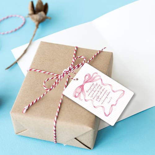 Image of Coquette Pink Bow Christian Lavender Car Air Freshener, Cute Girly Religious Hanging Air Freshener 4 Pcs for Cars Closet Drawer Books, Preppy Christian Car Accessories Mirror Decor for Women