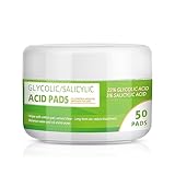 Glycolic Acid Pads 20%, Resurfacing with 2% Salicylic Acid, Hyaluronic Acid, and Aloe Vera Extract - Deep Cleaning to Reduce Blackheads, Shrink Pores & Balance Facial Water and Oil - 50 Pads