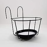 Jardifer Porta Maceta con Gancho una Maceta Ø16 CM Negro