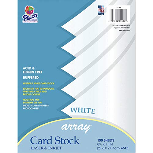 Pacon Card Stock, 8 1/2-Inches By 11-Inches, White, 100 Sheets (101188)  #TOP4