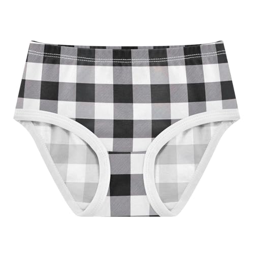 Joisal Black White Buffalo Plaid Toddlers Underwear Floral 2t Cotton Girl Panties Cute Print Briefs Undies Kids