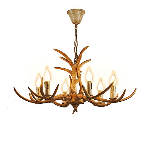 Gdrasuya10 6 Lights Antler Chandelier Light, Vintage Antler Chandelier,Rustic Farmhouse