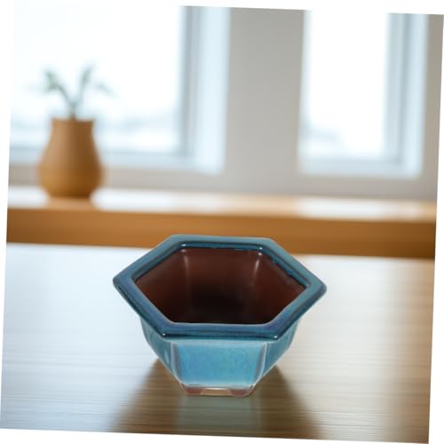 Pot de fleurs céramique émaillée évitant la stagnation d'eau pour bonsaï