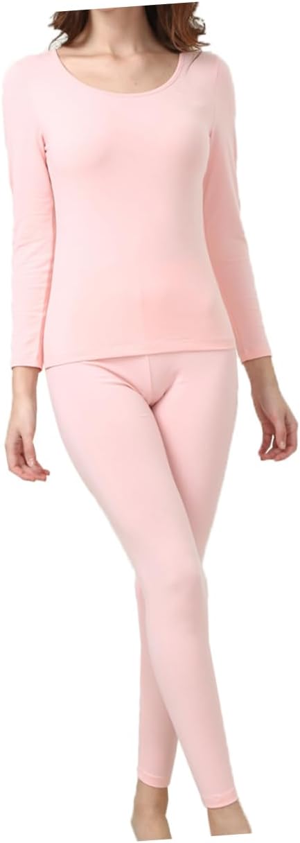 BESTYASH Thermal Underwear Cotton Women Thermal Underwear for Women Pink