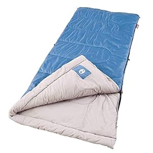 Coleman Sun Ridge Cool-Weather Sleeping Bag 40°F Lightweight for Adults, Camping Sleeping Bag with Easy Packing and Draft Tube to Prevent Heat from Escaping