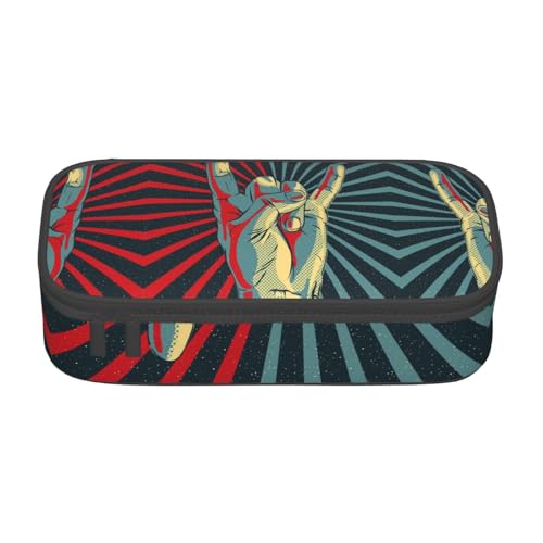 Tuehbsvo Rock and Roll Trousse à crayons grande capacité avec fermeture éclair pour l'école, le bureau, les étudiants, les adolescents, les femmes, les...