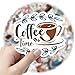 Aesthetic Coffee Theme Stickers - 50 Waterproof Funny Coffee Sticker for Water Bottle, Vinyl Decals for Laptop Phone Pad Kindle Scrapbook Journal Party Favors (Coffe World)